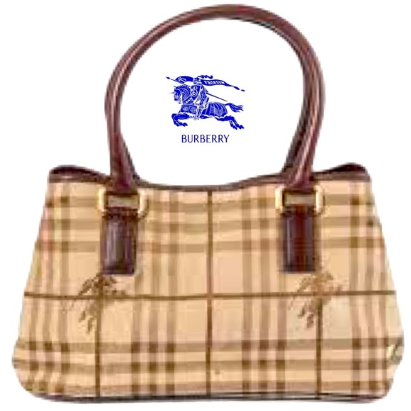 Authentic Vintage Burberry Plaid Haymarket Shoulder tote purse - Picture 1 of 17